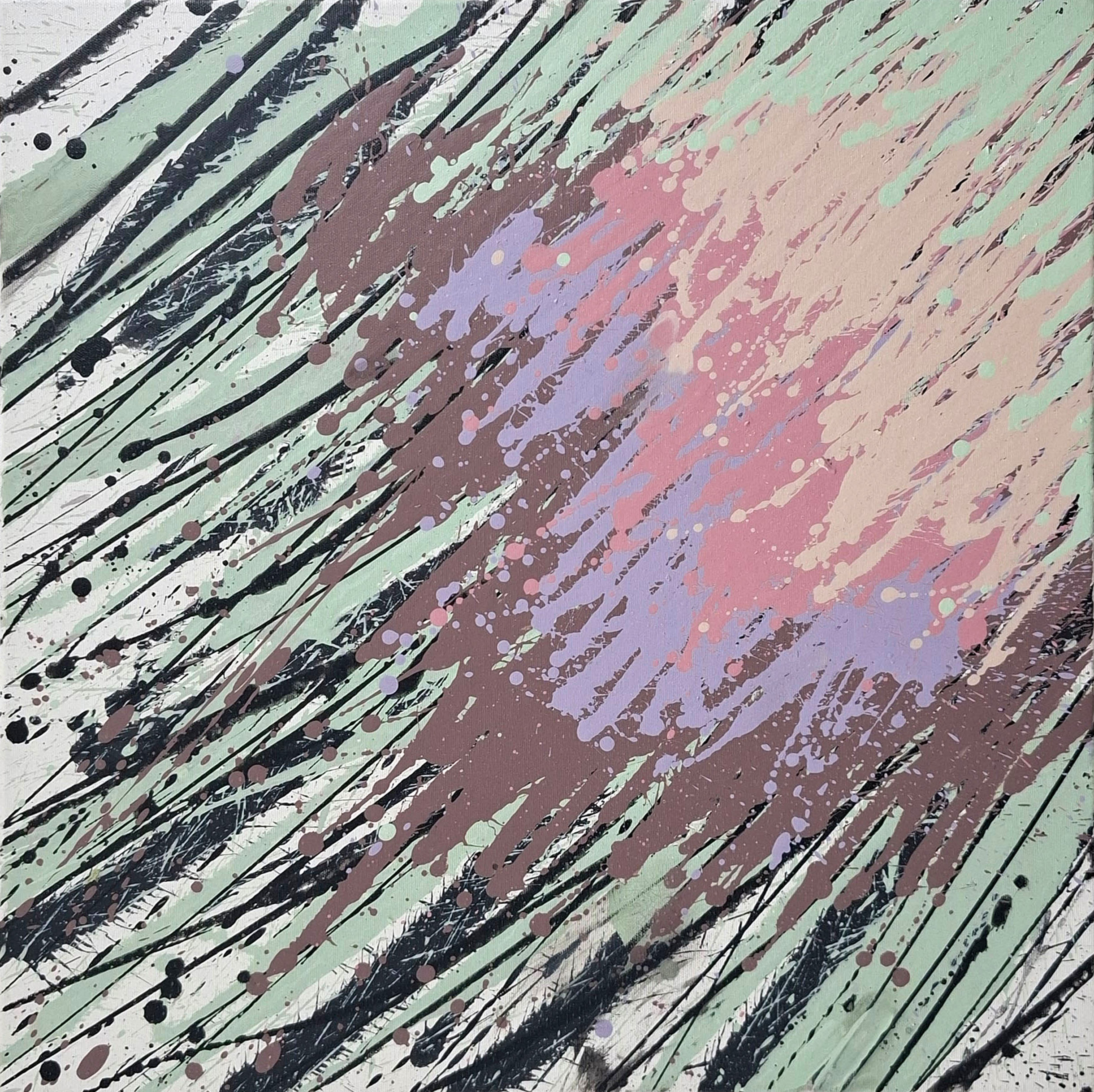 „ohne Titel“, Spritzenbild, Acryl/Lwd., 60 cm x 60 cm