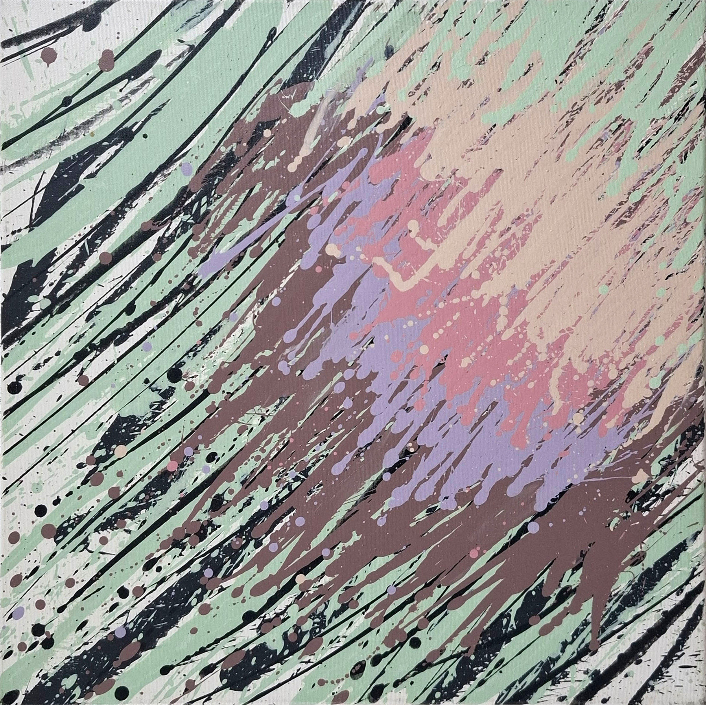 „ohne Titel“, Spritzenbild, Acryl/Lwd., 60 cm x 60 cm